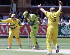 Australia won the 1999 world cup trophy by defeating pakistan in the final