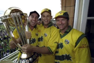 Australia winning world cup and celebrating their victory