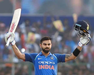 The chase master virat kohli celebrating his century